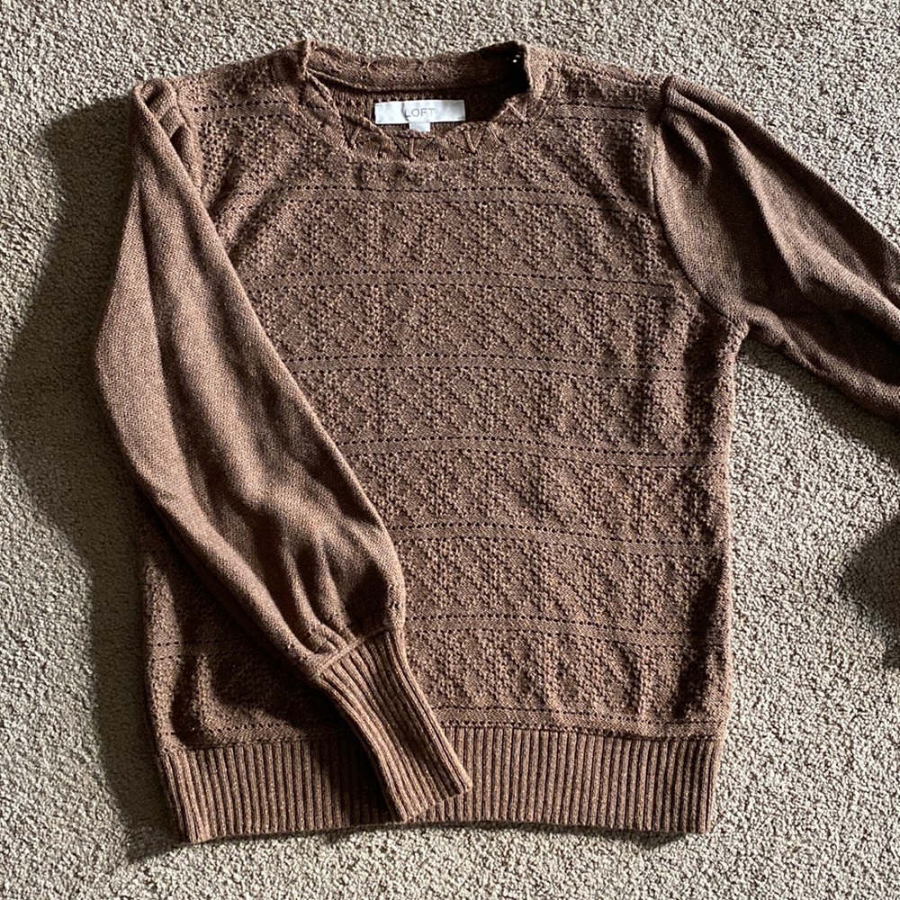 Sz M Loft brown shimmer sweater